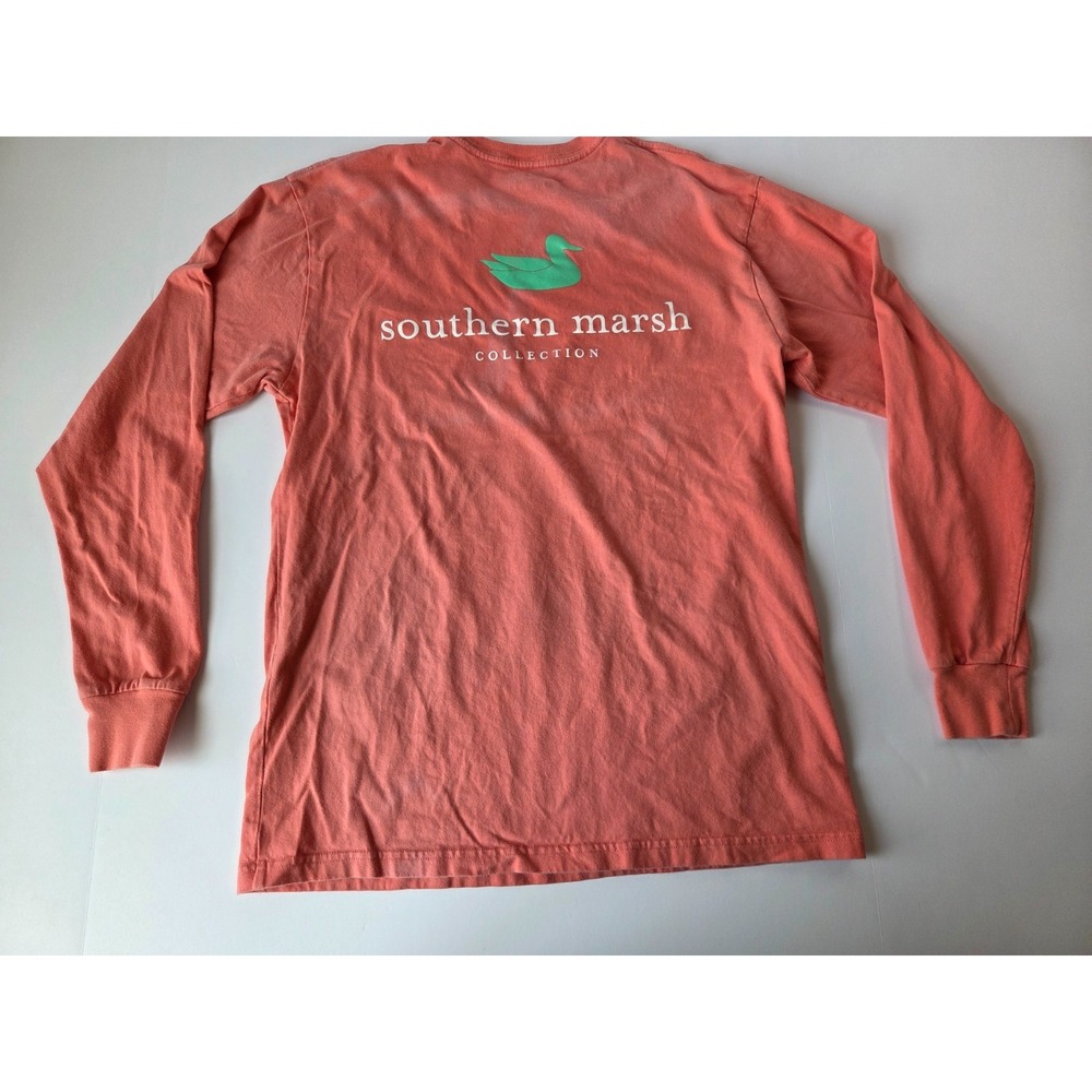 Southern Marsh Shirt Womens Medium Orange Outdoor Comfort Wildlife Long Sleeve